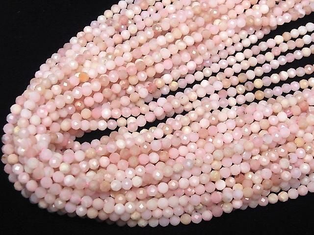 [Video] High Quality! Pink Opal AA++ Faceted Round 4mm 1-strand beads (approx. 15 inches/37 cm)