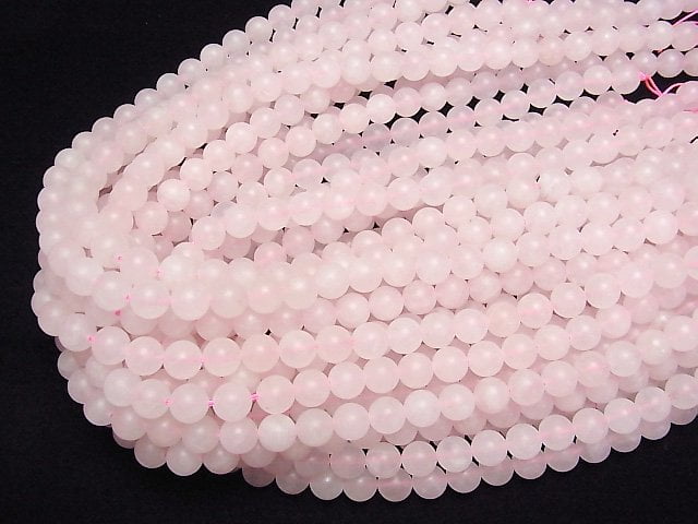 [Video] Frost Rose Quartz Round 8mm 1strand beads (aprx.15inch/37cm)