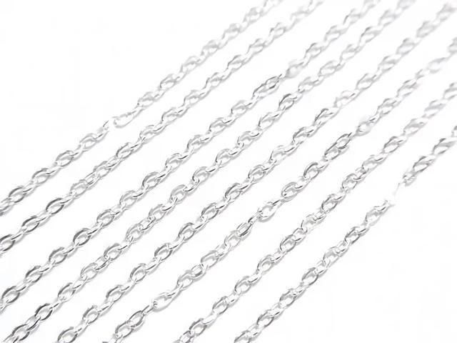 Chaîne plate maillons fins en argent 925, 1 mm, finition argent pur [40cm][45cm][50cm][60cm], Collier 1 pc
