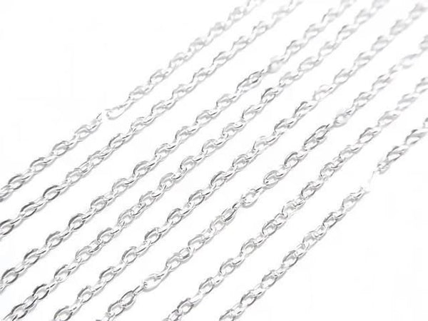 Silver925 Flat Cable Chain 1mm Pure Silver Finish [40cm][45cm][50cm][60cm] Necklace 1pc