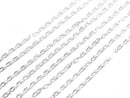 Silver925 Flat Cable Chain 1mm Pure Silver Finish [40cm][45cm][50cm][60cm] Necklace 1pc
