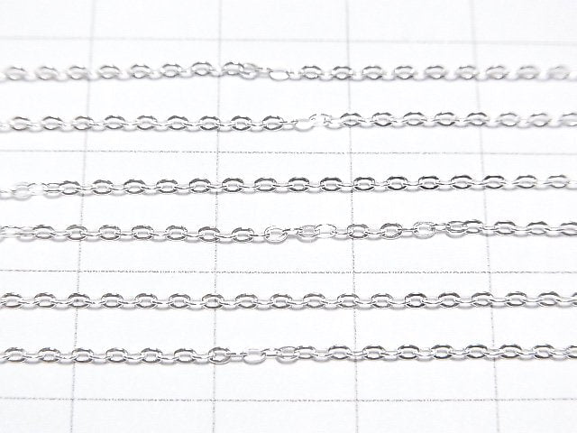 Silver925 Flat Cable Chain 1mm Pure Silver Finish [40cm][45cm][50cm][60cm] Necklace 1pc