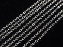 Silver925 Flat Cable Chain 1mm Rhodium Plated [40cm][45cm][50cm][60cm] Necklace 1pc