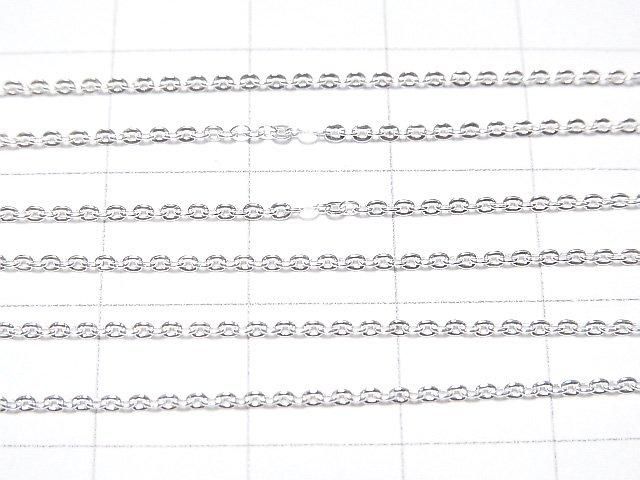 925純銀扁平萬字鍊 1.2毫米 純銀色 [40公分][45公分][50公分][60公分] 項鍊 1件