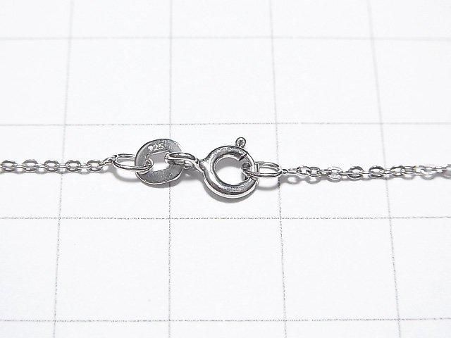 Silver925 Flat Cable Chain 1.2mm Rhodium Plated [40cm][45cm][50cm][60cm] Necklace 1pc