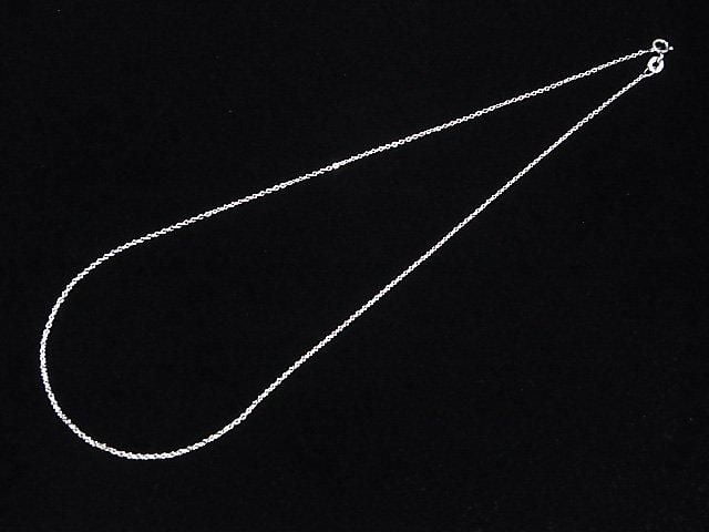 Silver925 Flat Cable Chain 1.2mm Rhodium Plated [40cm][45cm][50cm][60cm] Necklace 1pc