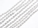 Silver925 Flat Cable Chain 1.3mm Sterling Silver Finish [40cm][45cm][50cm][60cm] Necklace 1pc