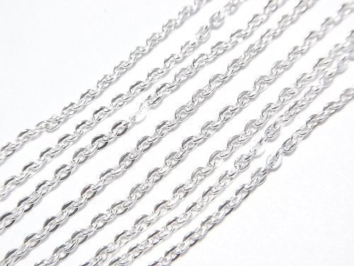 Silver925 Flat Cable Chain 1.3mm Pure Silver Finish [40cm][45cm][50cm][60cm] Necklace 1pc