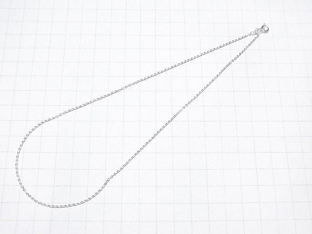 Silver925 Flat Cable Chain 1.3mm Sterling Silver Finish [40cm][45cm][50cm][60cm] Necklace 1pc