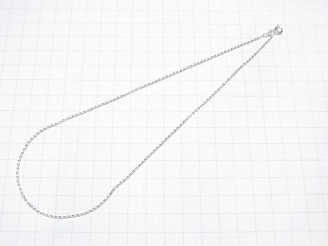Silver925 Flat Cable Chain 1.3mm Sterling Silver Finish [40cm][45cm][50cm][60cm] Necklace 1pc