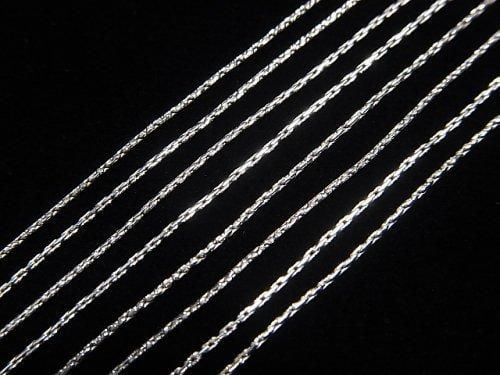 Silver 925 Beading Chain 0.5mm Rhodium Plated [40cm][45cm][50cm] Necklace 1pc