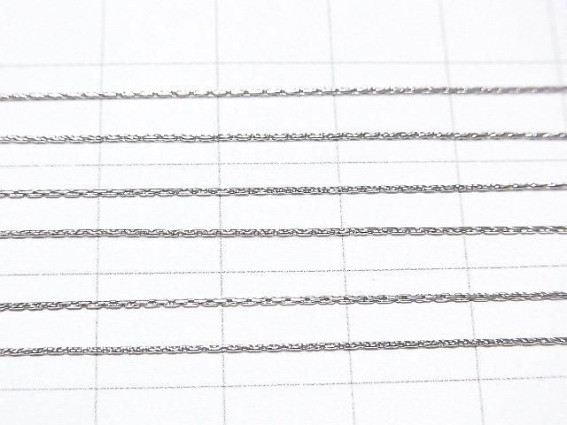 Silver 925 Beading Chain 0.5mm Rhodium Plated [40cm][45cm][50cm] Necklace 1pc