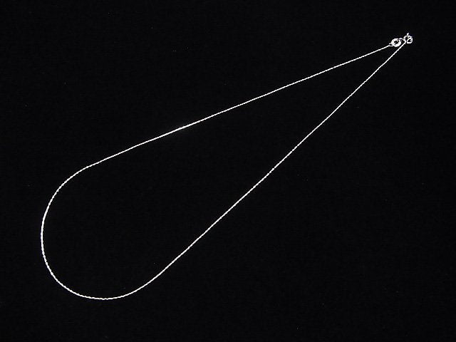 Silver925 Beading Chain 0.5mm Rhodium Plated [40cm][45cm][50cm] Necklace 1pc