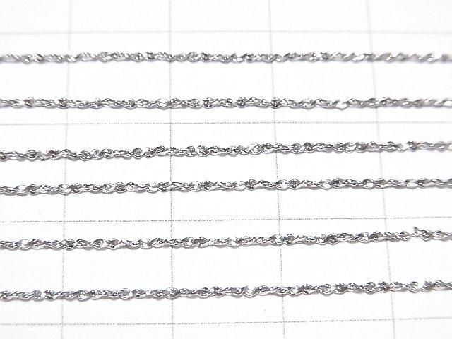 Silver 925 Twist (S-shaped) Chain 0.8mm Rhodium Plated [40cm][45cm][50cm] Necklace 1pc