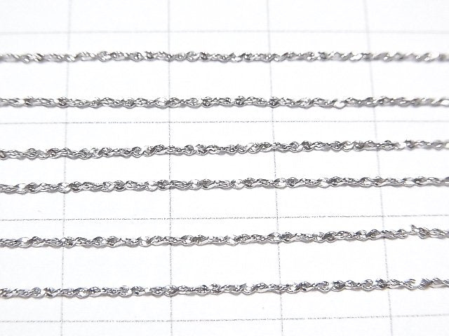 Silver925 Twist Chain 0.8mm Rhodium Plated [40cm][45cm][50cm] Necklace 1pc