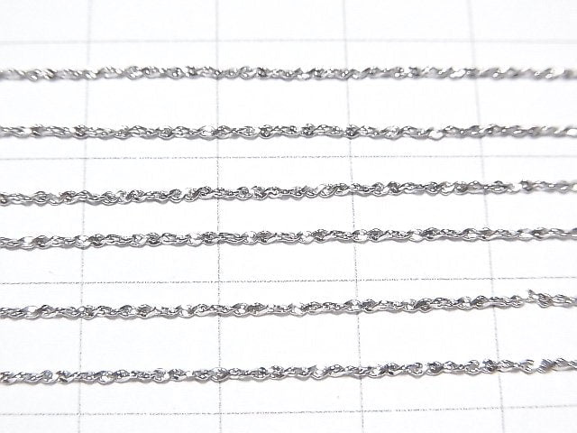 Silver925 Twist Chain 0.8mm Rhodium Plated [40cm][45cm][50cm] Necklace 1pc