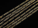 14KGF Figaro (long and short) chain, 1.5mm width, 10cm