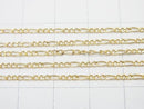 14KGF Figaro (long and short) chain, 1.5mm width, 10cm