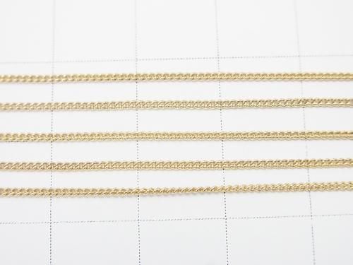 14KGF Flat Curb Chain, 1.0mm width, 10cm length