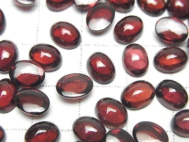 [Video] High Quality Mozambique Garnet AAA Oval Cabochon 8x6mm 3pcs