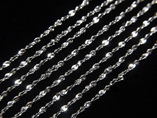 Silver925 Twist (S-shaped) Chain 1mm Rhodium Plated [40cm][45cm][50cm][60cm] Necklace 1pc