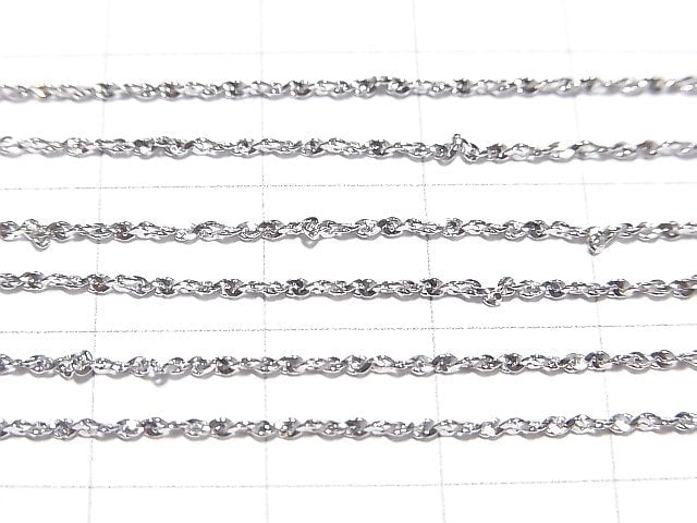 Silver925 Twist (S-shaped) Chain 1mm Rhodium Plated [40cm][45cm][50cm][60cm] Necklace 1pc