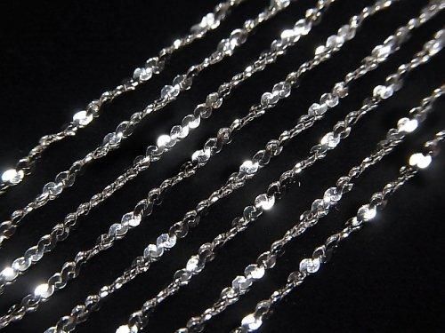 Silver925 Twist (S-shaped) Chain 1.2mm Rhodium Plated [40cm][45cm][50cm][60cm] Necklace 1pc