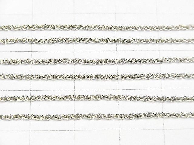 Collier Chaîne Corde Argent 925 1.2mm Plaqué Rhodium [40cm][45cm][50cm][60cm] 1pc