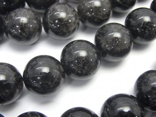 Black Crystal (Morion), Round Gemstone Beads