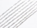Silver925 Twist Flat Curb Chain 1.1mm Sterling Silver Finish [40cm][45cm][50cm][60cm] Necklace 1pc