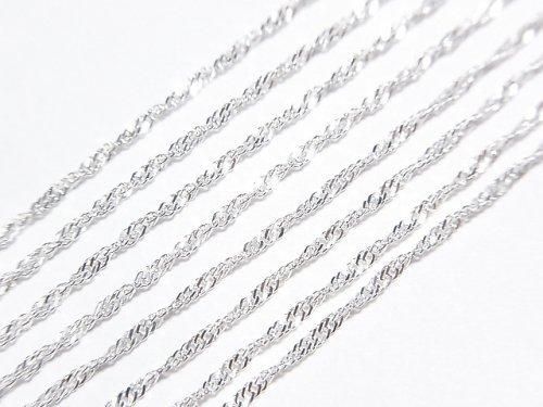 Silver925 Twist Flat Curb Chain 1.1mm Sterling Silver Finish [40cm][45cm][50cm][60cm] Necklace 1pc