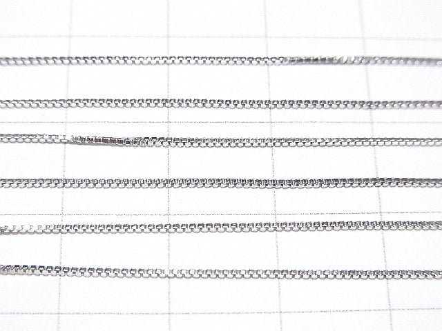 Silver925 Box Chain 0.7mm Rhodium Plated [40cm][45cm][50cm][60cm][75cm] Necklace 1pc