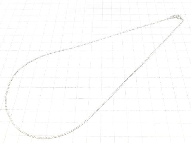 Silver925 Figaro (long and short) chain 1.3mm pure silver finish [40cm][45cm][50cm][60cm] necklace 1pc