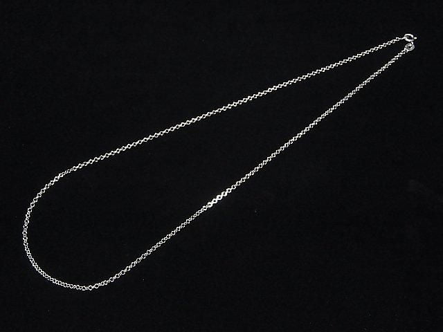 Silver925 Rolo Chain NO.2 1.7mm Rhodium Plated [40cm][45cm][50cm][60cm] Necklace 1pc