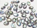 [Video] Abalone Shell x Crystal AAA- Oval Faceted Cabochon 18x13mm 2pcs