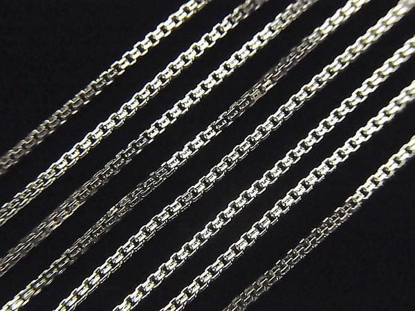 Silver925 Designer Box Chain 1.1mm Rhodium Plated [40cm][45cm][50cm] Necklace 1pc