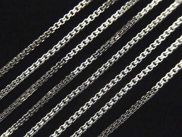 Silver925 Designer Box Chain 1.1mm Rhodium Plated [40cm][45cm][50cm] Necklace 1pc
