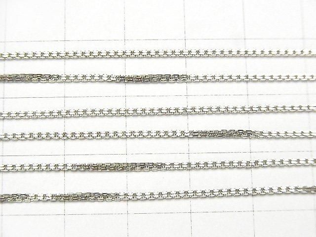Chaîne maille forçat fantaisie en argent 925, 1,1 mm, plaquée rhodium [40cm][45cm][50cm] Collier 1pc