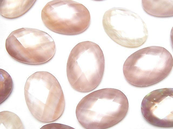 [Video] Pink Shell x Crystal AAA- Oval Faceted Cabochon 18x13mm 2pcs