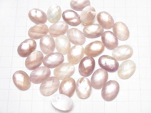 [Video] Pink Shell x Crystal AAA- Oval Faceted Cabochon 18x13mm 2pcs