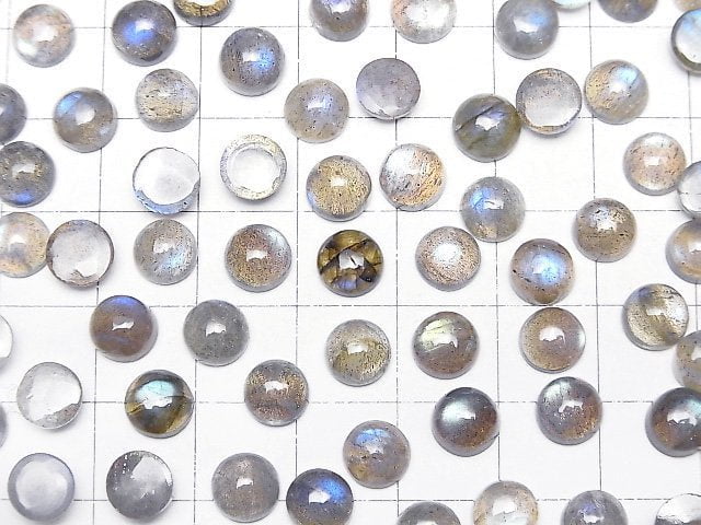 [Video] High Quality Labradorite AAA- Round Cabochon 7x7mm 5pcs