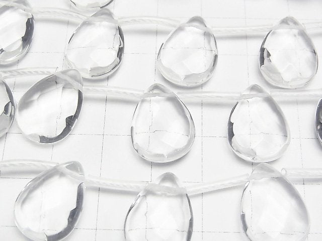 [Video] Crystal AAA Pear shape Faceted Briolette 18x13mm 1/4 or 1strand beads (aprx.15inch/36cm)