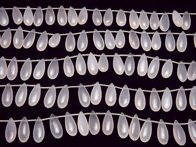 [Video] High Quality Pink Chalcedony AAA Pear shape (Smooth) 15x6mm half or 1strand beads (aprx.6inch / 14cm)
