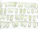 [Video] High Quality Light Green Color Chalcedony AAA Pear shape (Smooth) 15x6mm half or 1strand beads (aprx.6inch / 14cm)