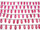 [Video]High Quality Fuchsia Pink Chalcedony AAA Pear shape (Smooth) 15x6mm 1strand (12pcs)