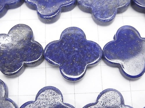 Lapislazuli AA + Flower Motif 20x20x4mm 1/4 or 1strand beads (aprx.15inch / 36cm)