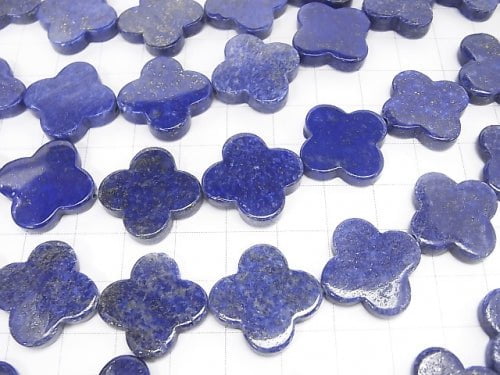 Lapislazuli AA + Flower Motif 20x20x4mm 1/4 or 1strand beads (aprx.15inch / 36cm)