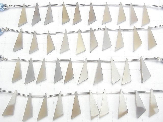 [Video] High Quality Gray Onyx AAA Flat Triangle 20x6x3mm 1strand (8pcs)