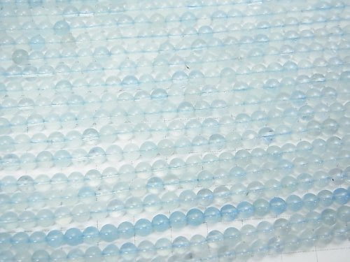 [Video] 1strand $11.79! Madagascar Aquamarine AA+ Round 4.5-5mm 1strand beads (aprx.15inch / 38cm)