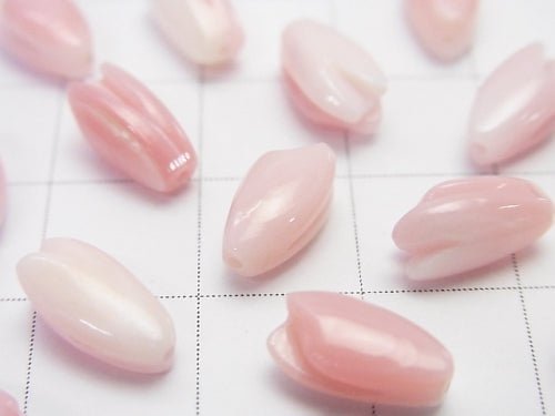 [Video] Queen Conch Shell AAA - Flower Bud 10x5x5mm [Half Drilled Hole] 2pcs